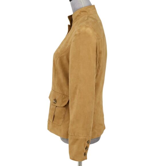 Coldwater Creek Jacket Womens 4 Rust Brown Microsuede Lined Blazer Button Up - Picture 15 of 16